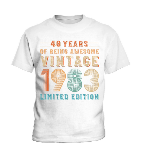 40 years of being awesome vintage 1983 limited edi Kids T-Shirt