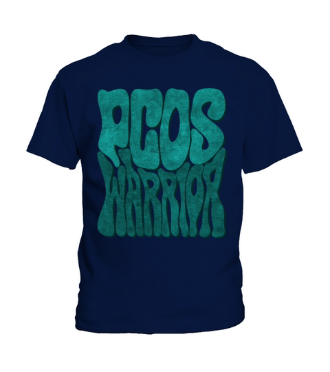 Retro Groovy PCOS WARRIOR Teal Ribbon Awareness Kids T-Shirt
