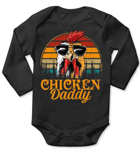 Chicken Daddy Vintage Fathers Day Funny Long Sleeve Baby One-Piece