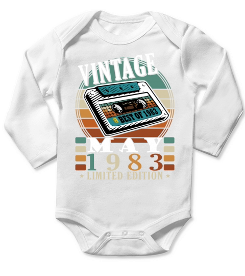 Ingenious since May 1983 - 40 years old Long Sleeve Baby One-Piece
