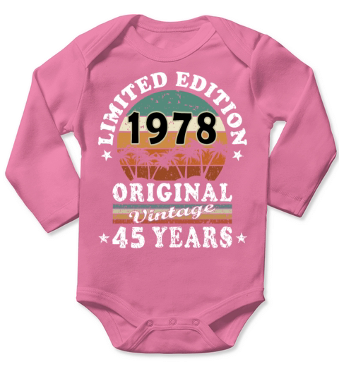 Original May vintage 1978 45th birthday gift Long Sleeve Baby One-Piece