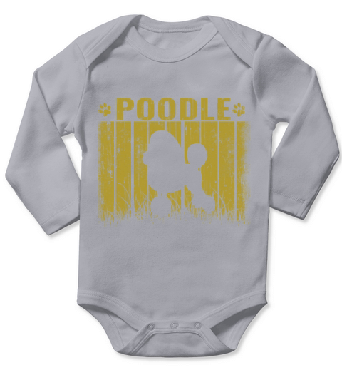 Retro Poodle Dog Vintage Gifts Long Sleeve Baby One-Piece