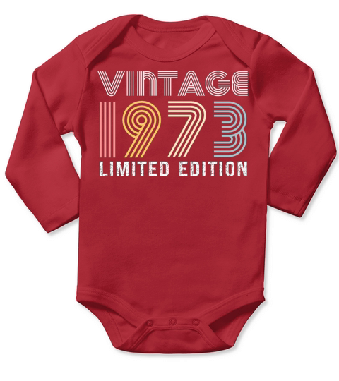 vintage 1973 limited edition vintage 50th birthday Long Sleeve Baby One-Piece