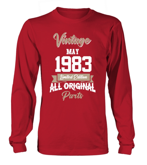 May 1983 Vintage Birthday Present Long sleeved Unisex