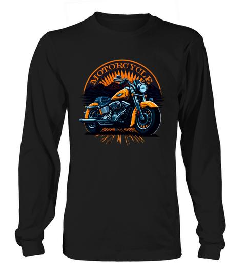 Motorcycle Retro illustration Long sleeved Unisex