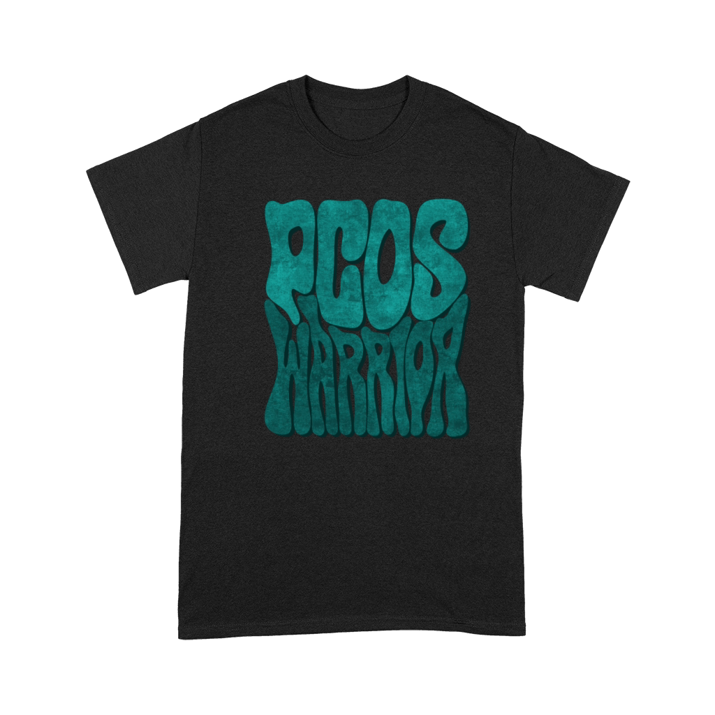 Retro Groovy PCOS WARRIOR Teal Ribbon Awareness Premium T-shirt