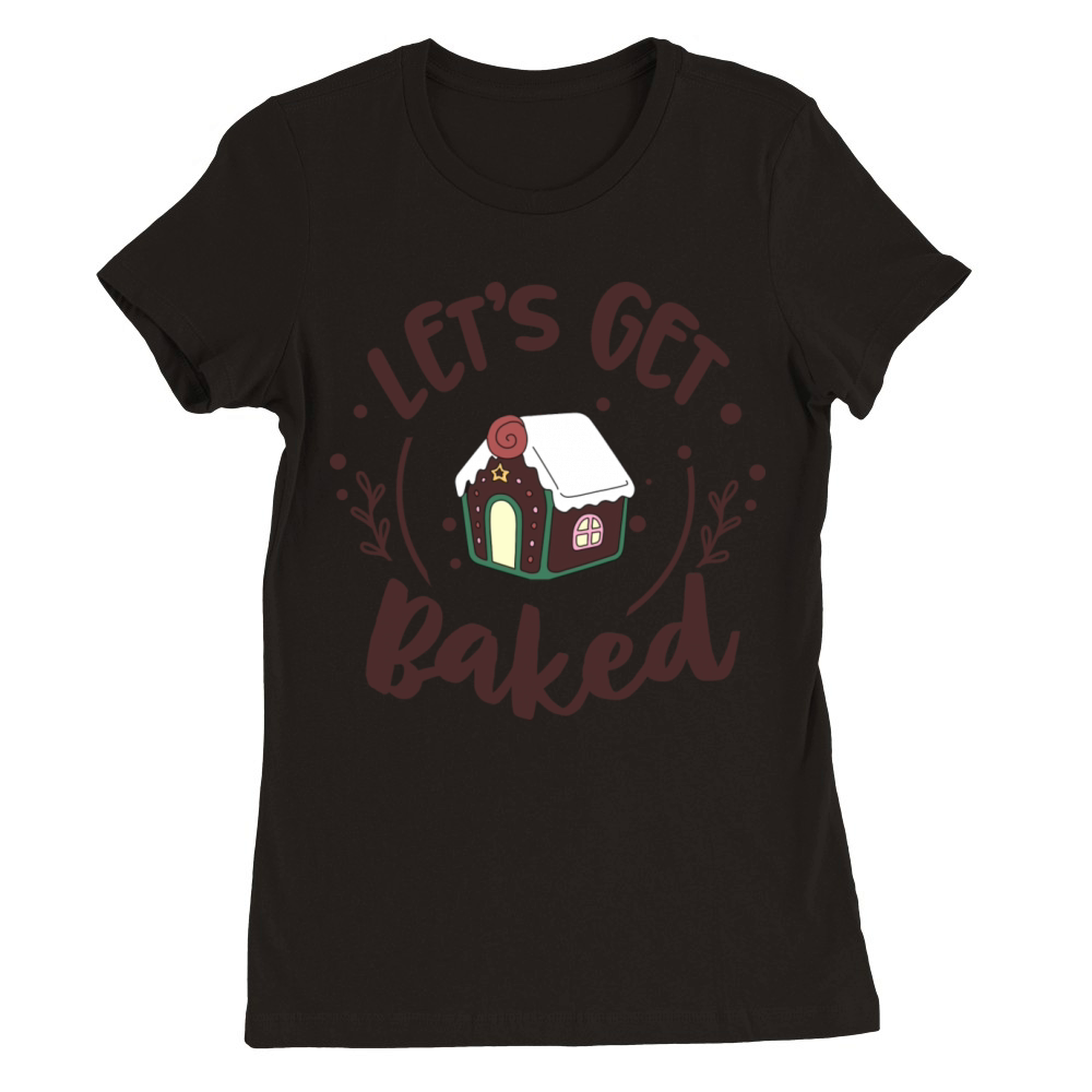 Christmas Quotes With Gingerbread Cookie House Premium Womens Crewneck T-shirt
