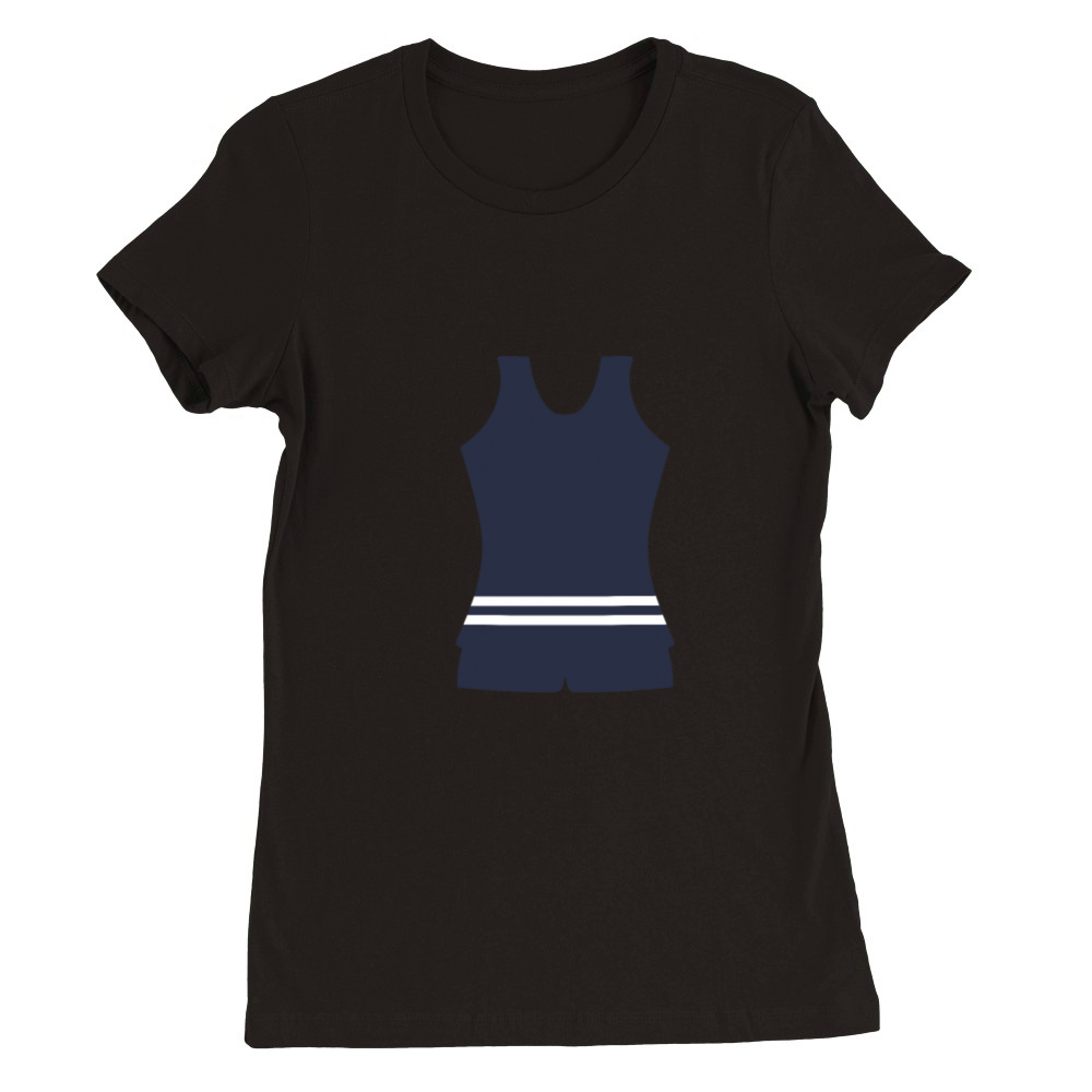 Vintage Navy Blue Bathing Suit Premium Womens Crewneck T-shirt