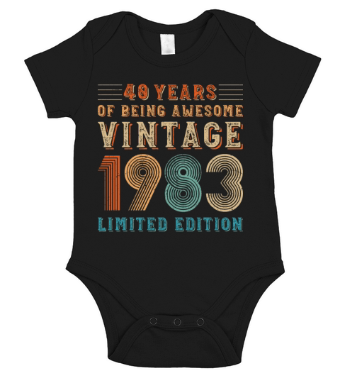 40 years of being awesome vintage 1983 limited edi Short Sleeve Baby One-Piece