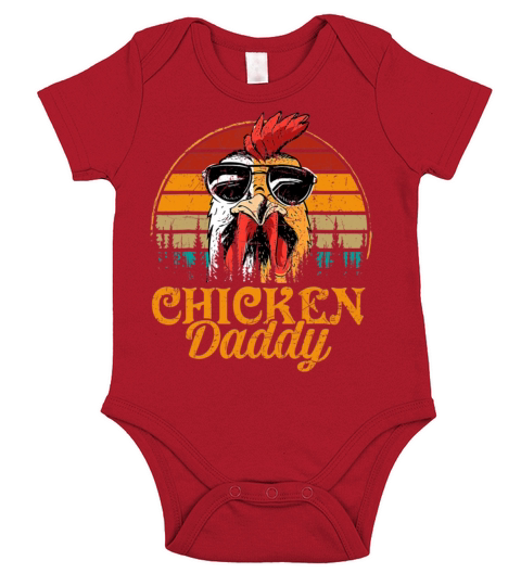 Chicken Daddy Vintage Fathers Day Funny Short Sleeve Baby One-Piece