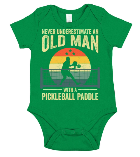 Pickleball Vintage Design For Grandpa Pickleball Short Sleeve Baby One-Piece