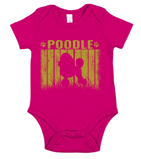 Retro Poodle Dog Vintage Gifts Short Sleeve Baby One-Piece