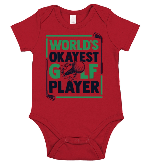 Worlds Okayest Golf Player Golfer Golfing Legend Short Sleeve Baby One-Piece