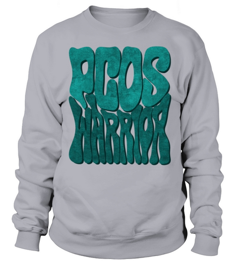 Retro Groovy PCOS WARRIOR Teal Ribbon Awareness Sweatshirt Unisex