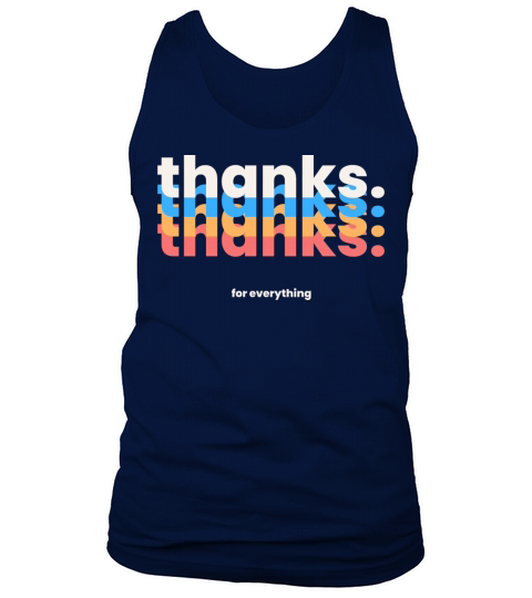 Colorful Thanks Typography Tank Top Unisex