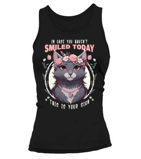 Anime Cat Flower Crown Pet Lover Positivity Floral Tank top Woman