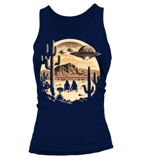 Retro sunset UFO Tank top Woman