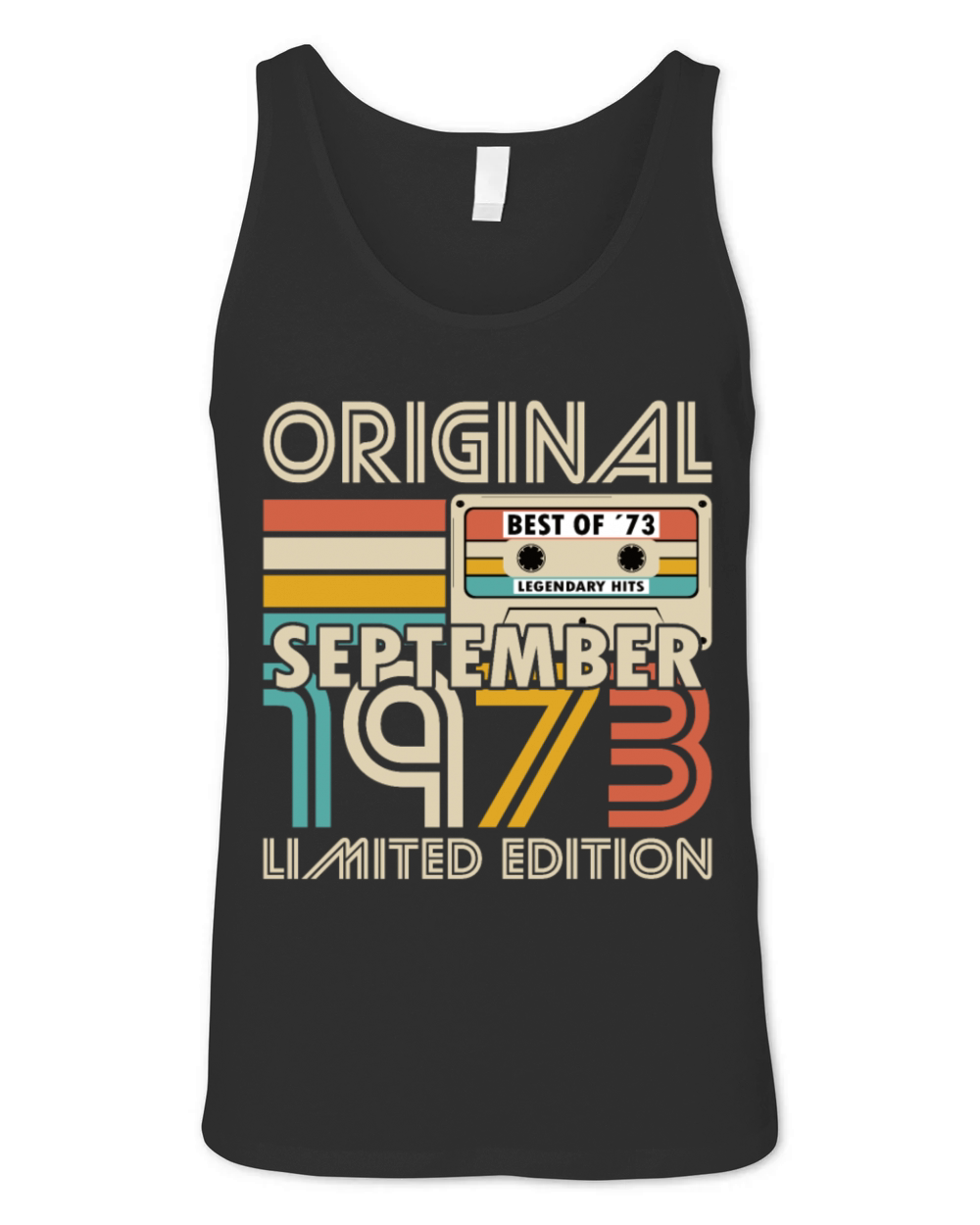 50th birthday september 1973 original 1973 Unisex Jersey Tank