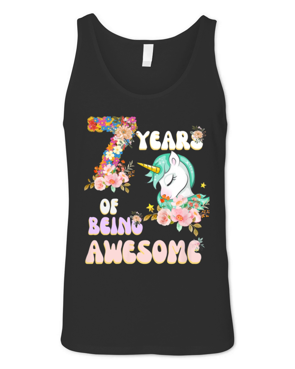 7 YEARS OF BEING AWESOMe Unisex Jersey Tank