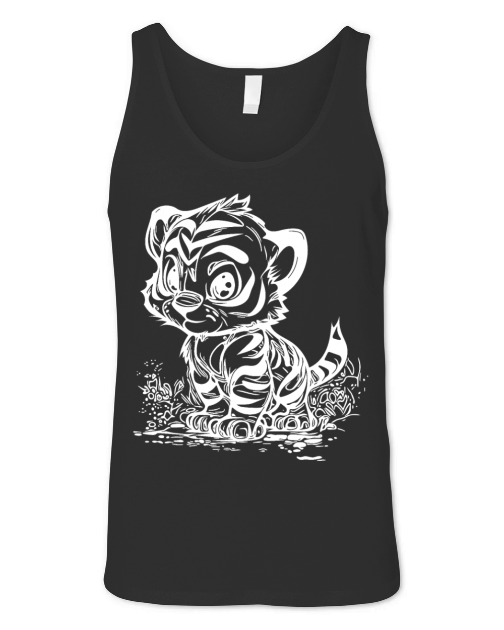 Cute Little Tiger With Cute Stripe Pattern Unisex Jersey Tank