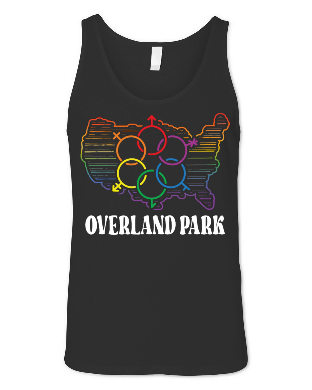 Overland Park Pride Month Pride Flag LGBT Communit Unisex Jersey Tank