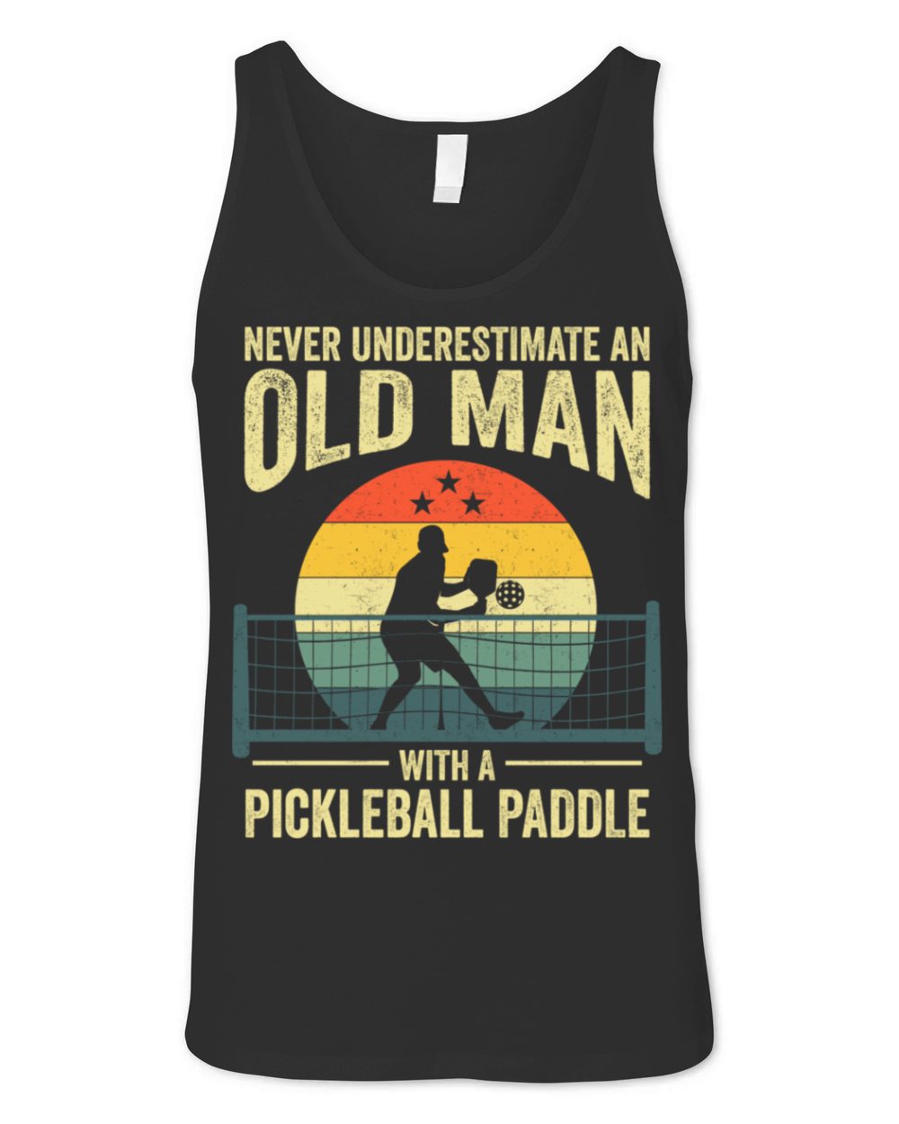 Pickleball Vintage Design For Grandpa Pickleball Unisex Jersey Tank