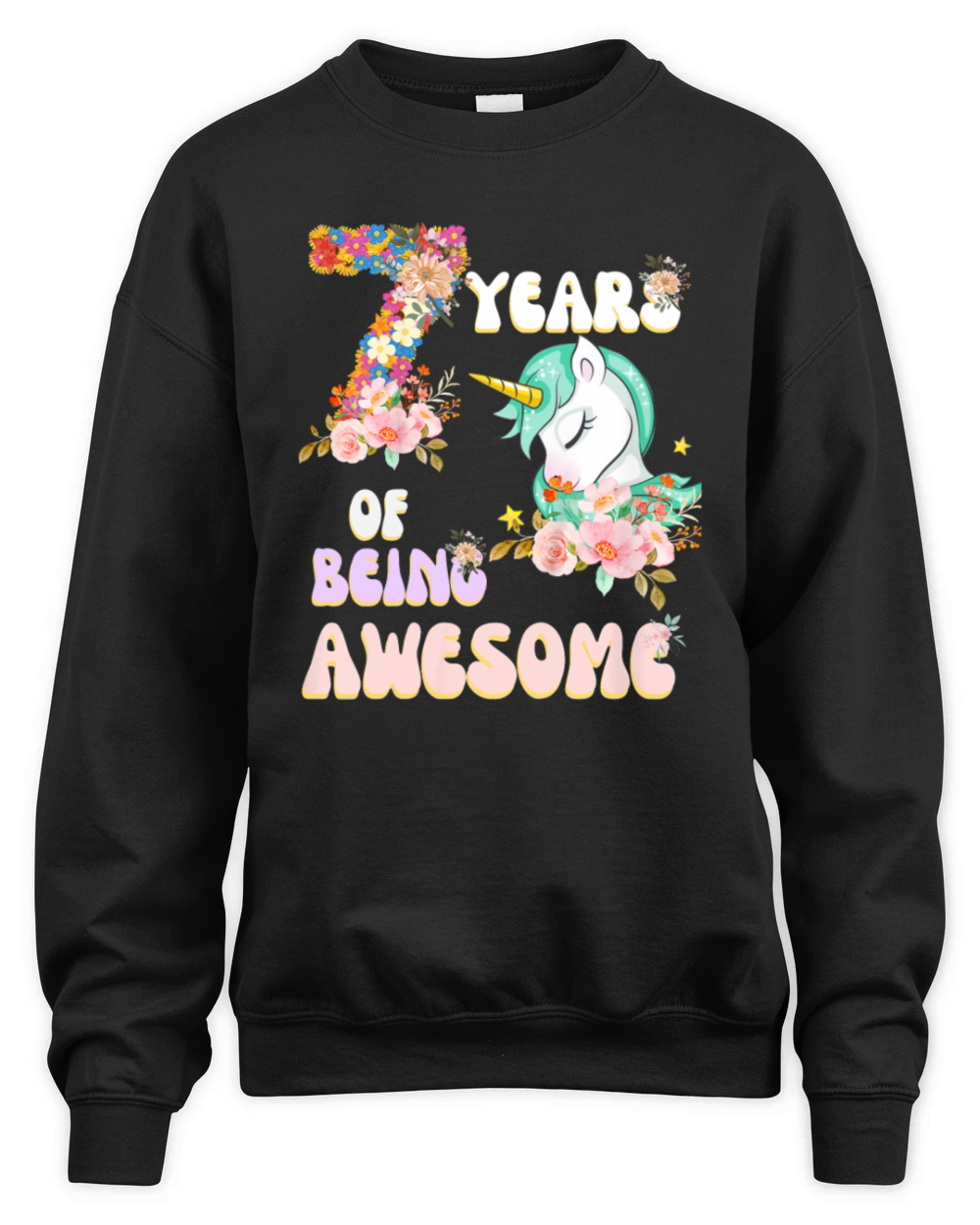 7 YEARS OF BEING AWESOMe Unisex Premium Crewneck Sweatshirt