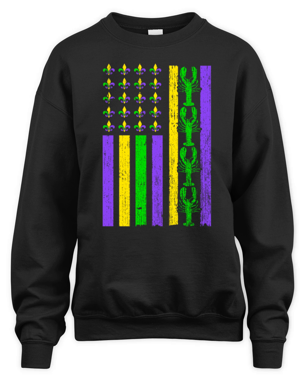 Vintage Mardi Gras Crawfish Flag For Mardi Gras Unisex Premium Crewneck Sweatshirt