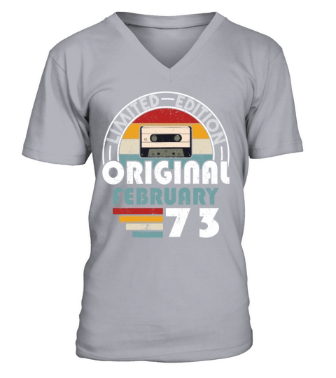 50th birthday february 1973 original 1973 V-Neck T-shirt