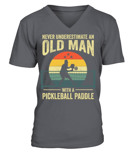 Pickleball Vintage Design For Grandpa Pickleball V-Neck T-shirt