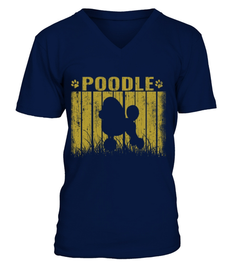 Retro Poodle Dog Vintage Gifts V-Neck T-shirt