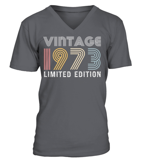 vintage 1973 limited edition vintage 50th birthday V-Neck T-shirt