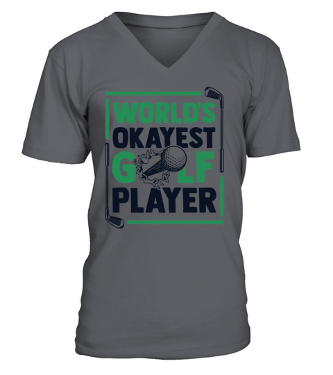 Worlds Okayest Golf Player Golfer Golfing Legend V-Neck T-shirt