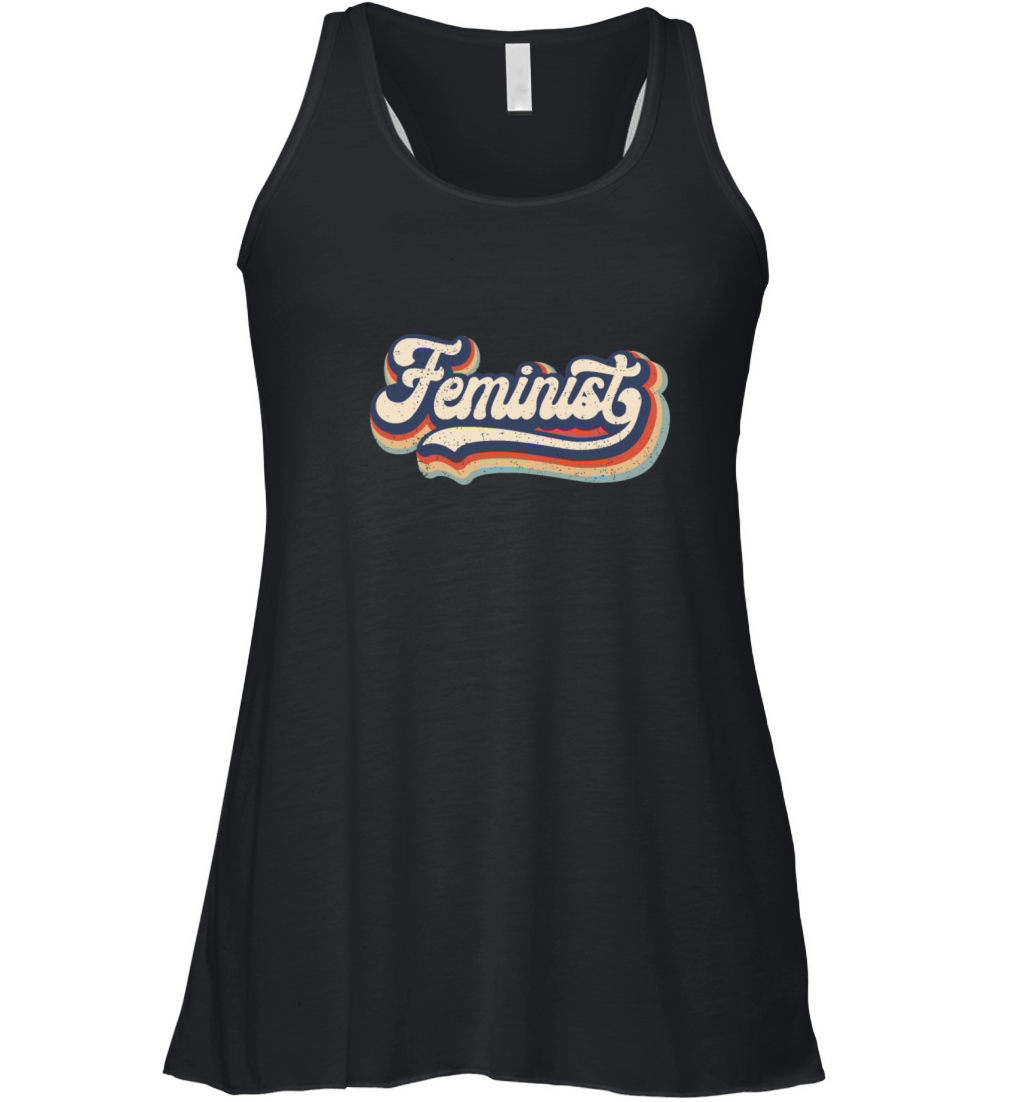 Feminist - Retro 70s Vintage Rainbow - Feminism Gi Women's Flowy Tank Top