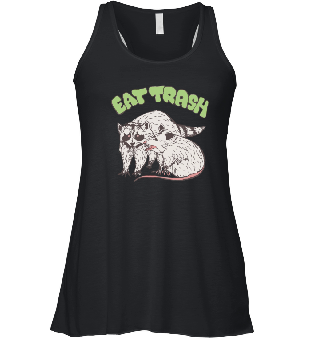 funny animals saying raccoon rat quote sarcastic Women's Flowy Tank Top