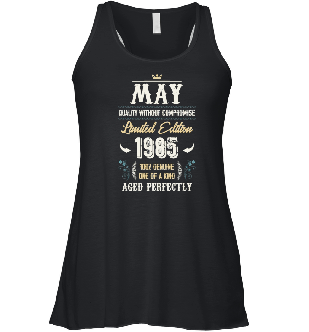 May 1985 Vintage Birthday Present Women's Flowy Tank Top