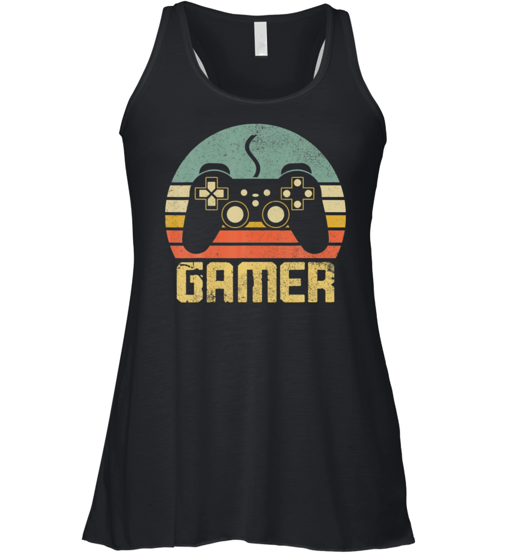 Vintage Retro Gamer Video Game Player Women's Flowy Tank Top