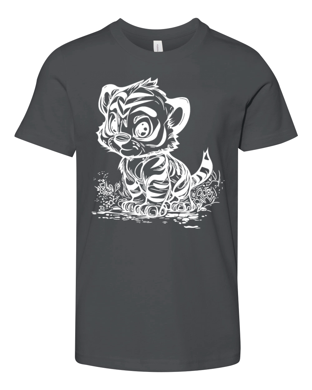 Cute Little Tiger With Cute Stripe Pattern Youth Unisex Jersey Tee