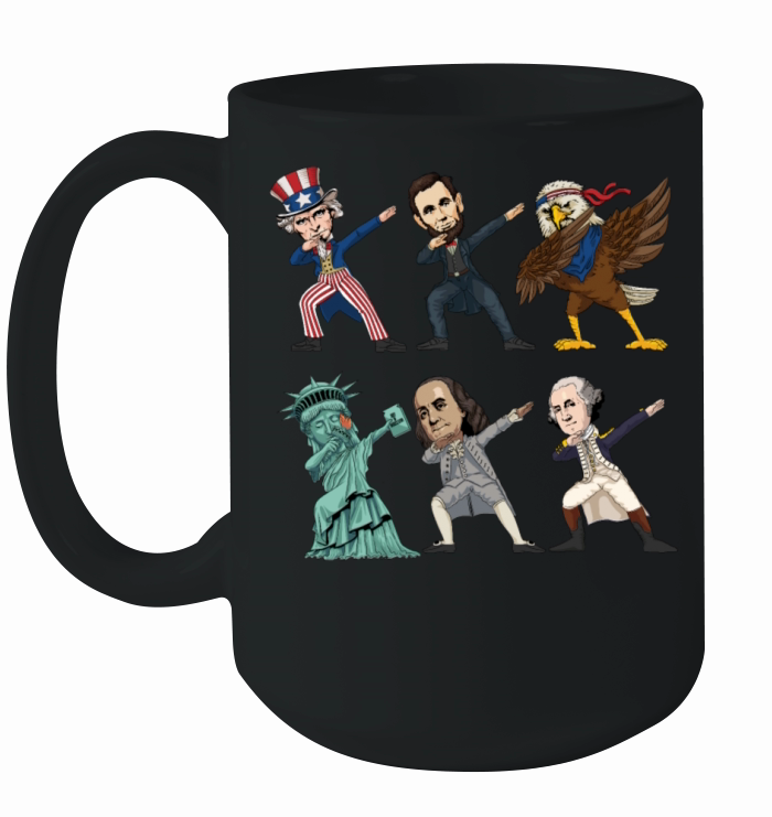 Dabbing Uncle Sam And Friends 4th Of July Boys Ceramic Mug