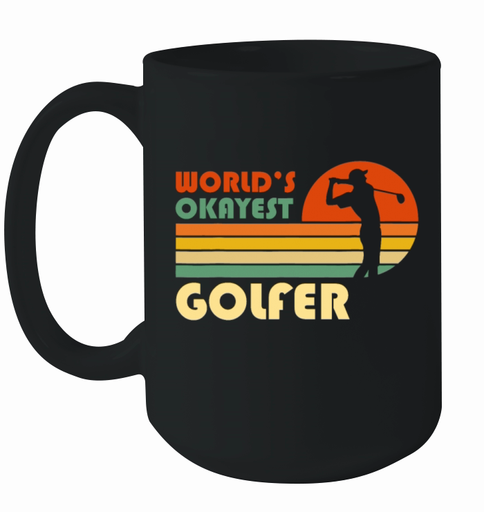 Worlds Okayest Golfer - Funny Golf Retro Vintage Ceramic Mug