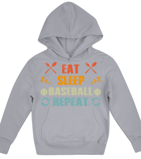 Eat Sleep Baseball Repeat Funny Vintage Baseball Kids Hoodie