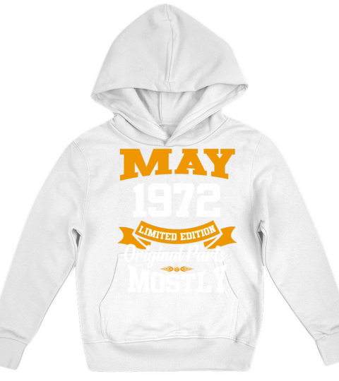 May 1972 Vintage Birthday Present Kids Hoodie