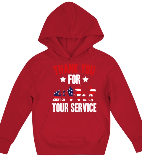Veterans Day Thank You For Your Service Kids Hoodie