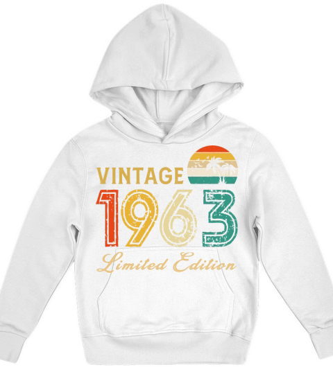Vintage 1963 Limited Edition Made In 1963 Birthday Kids Hoodie