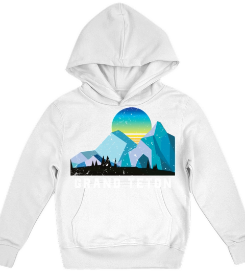 Vintage Grand Teton Retro National Park Kids Hoodie