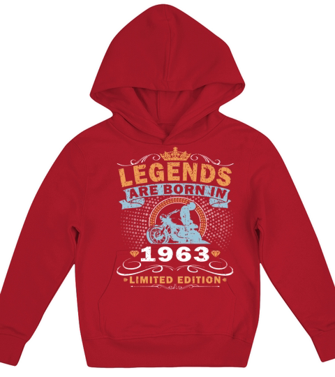 Vintage motorcycle 1963 60th anniversary Kids Hoodie