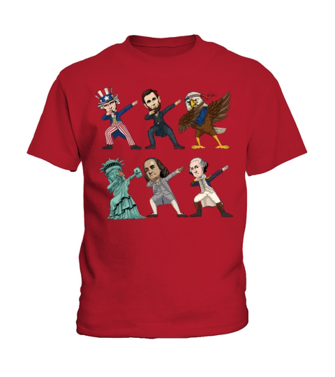 Dabbing Uncle Sam And Friends 4th Of July Boys Kids T-Shirt