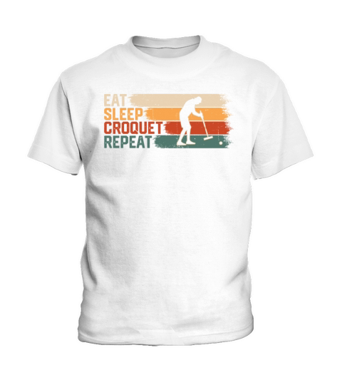 Eat Sleep Croquet Repeat Kids T-Shirt