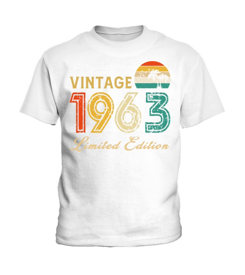 Vintage 1963 Limited Edition Made In 1963 Birthday Kids T-Shirt