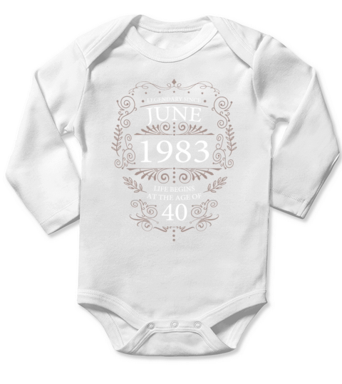 40th Birthday Gifts June 1983 Vintage Long Sleeve Baby One-Piece